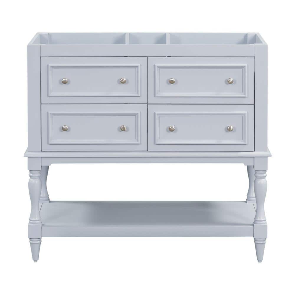 35.51 in. W x 17.87 in. D x 33 in. H Bath Vanity Cabinet without Top in Blu