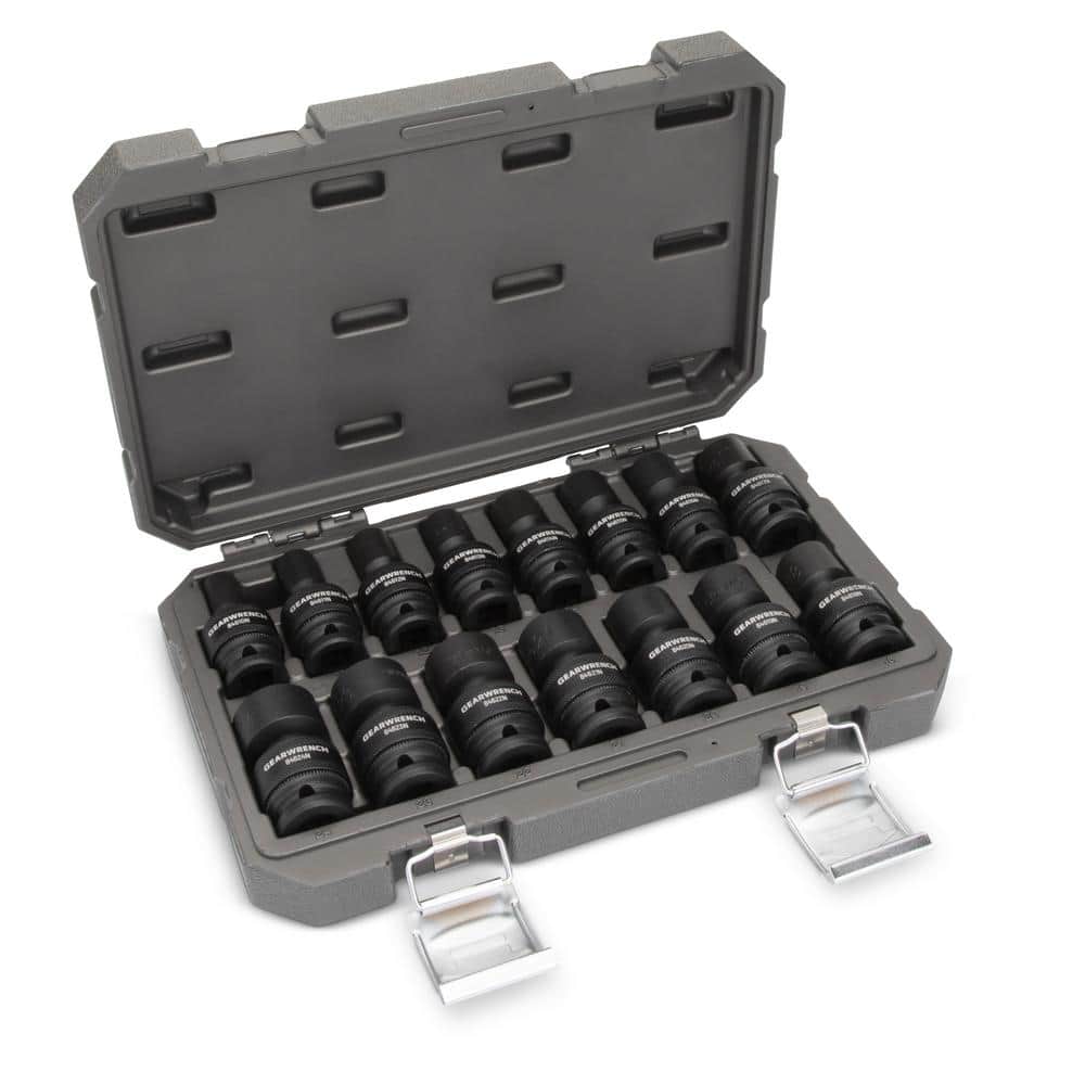 15-Piece Black Chrome Molybdenum Universal Impact Socket Set