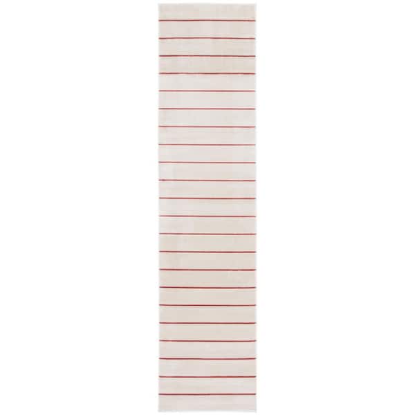 Orwell 2 ft. x 9 ft. Ivory/Rust Abstract Striped Runner Rug
