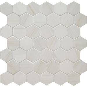 Ader Dolomite Hexagon 12 in. x 12 in. x 9 mm Matte Porcelain Mosaic Tile (7.36 sq. ft./case)