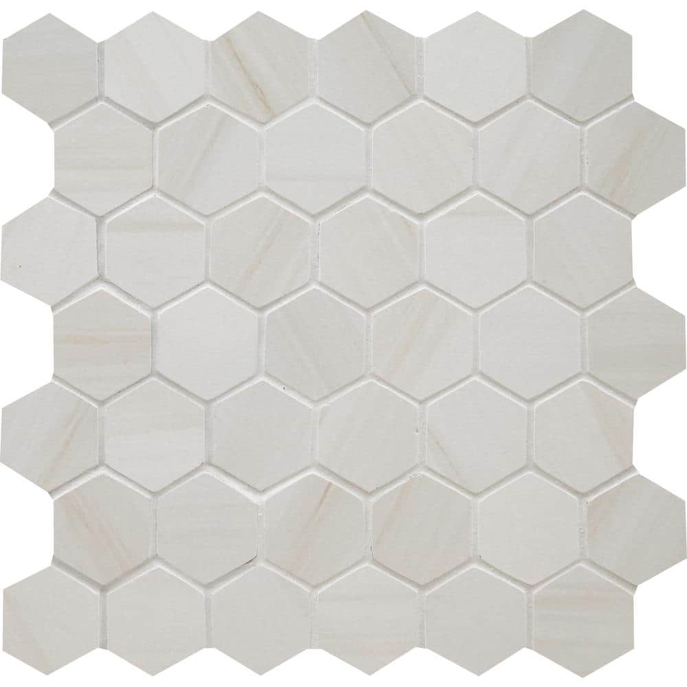 Take Home Tile Sample-Ader Pamplona Hexagon 4 in. x 4 in. Matte Porcelain Mesh-Mounted Mosaic Tile price history on PriceWatchPro