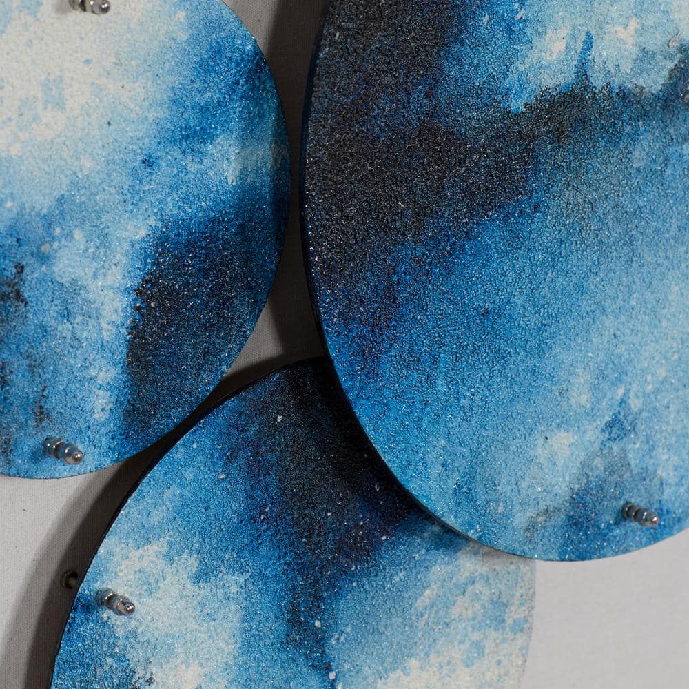 Blue and White Geometric Abstract Canvas Wall Art