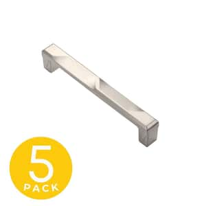 Geiger Series 5 in. (128 mm) Center-to-Center Modern Satin Nickel Cabinet Handle/Pull (5-Pack)