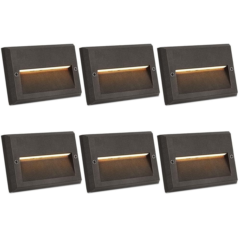 6-Pack Die-Cast Aluminum Low Voltage LED Landscape Deck Light 3-Watt 49LM 1
