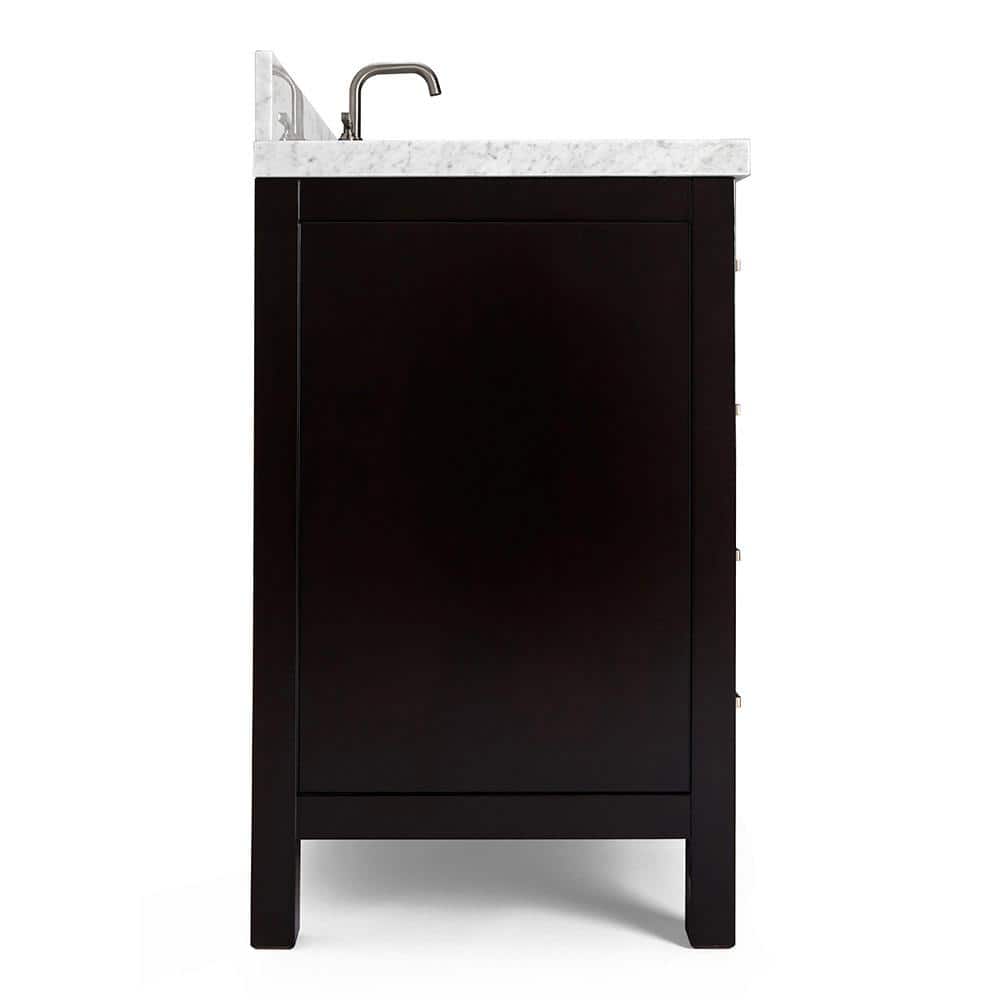 Cambridge 37" Espresso Wood Single Basin Vanity with Marble Top