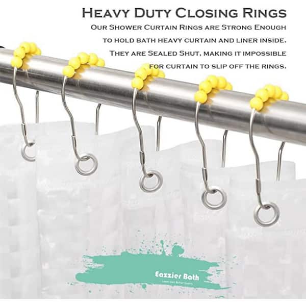 Dyiom Stainless Steel Shower Curtain Rings/Hooks, in Yellow B0B7W3YQT6 -  The Home Depot