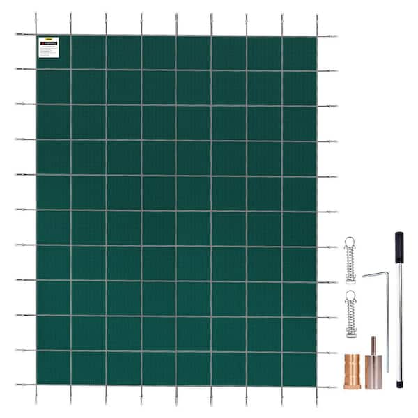 Inground Pool Safety Cover 14 ft. x 26 ft. Rectangular Winter Pool Cover Triple Stitched High Strength Mesh PP Material