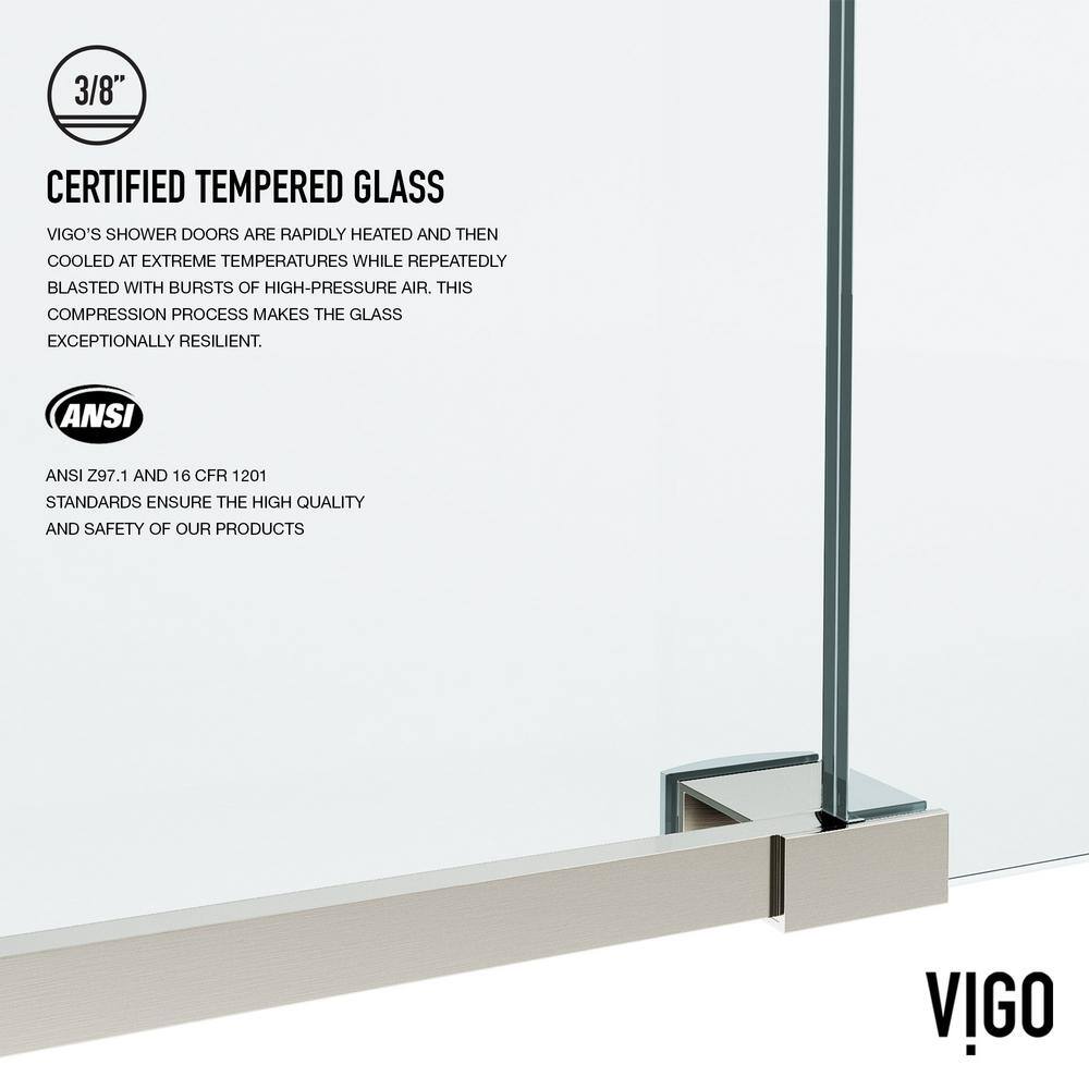 Elan 72" Frameless Sliding Shower Door with Clear Glass