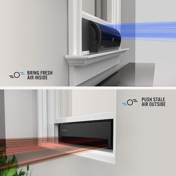 Vornado - Transom AE 26 in. 4-Speeds Window Fan with Alexa Reversible Exhaust Mode Weather Resistant Case Whole Room