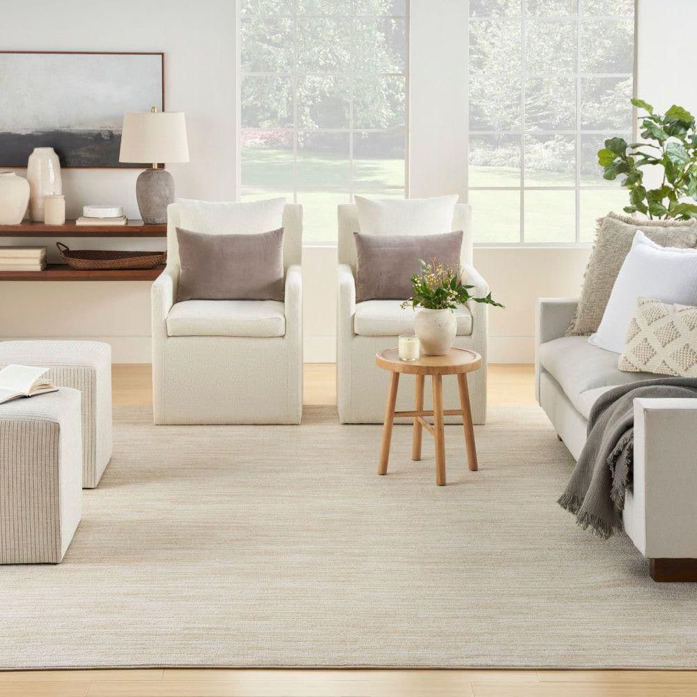 Ivory Gold 8' x 10' Synthetic Easy Care Rectangular Rug