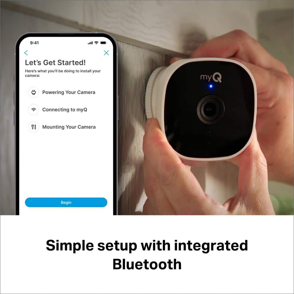 myQ Smart White Wireless Outdoor Security Camera with Night Vision