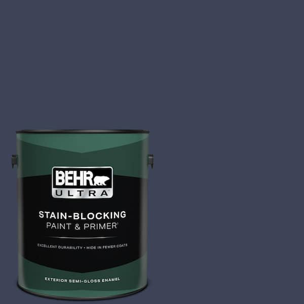 BEHR ULTRA 1 gal. #T16-10 Blue Vortex Semi-Gloss Enamel Exterior Paint & Primer