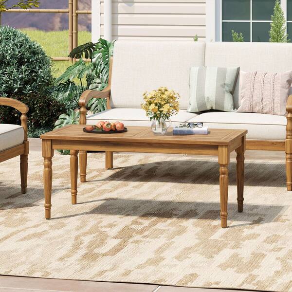 1-Piece 40 in. W x 19.75 in. D x 17.75 in. H Natural Acacia Wood