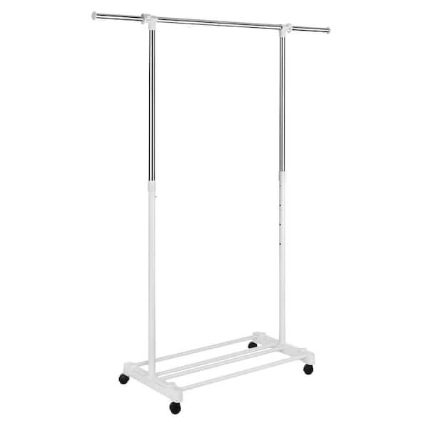 Whitmor White Steel Clothes Rack 36.25 in. W x 68 in. H