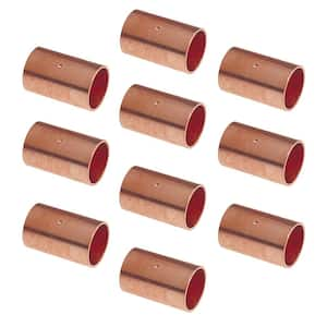 1/2 in. Copper Pressure Cup x Cup Coupling with Stop Fitting (10-Pack)