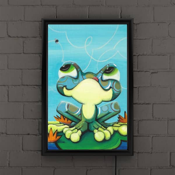 Trademark Fine Art Frog's Lunch by Sylvia Masek Framed with LED Light  Children's Art Wall Art 16 in. x 24 in. SM0015-B-LED - The Home Depot