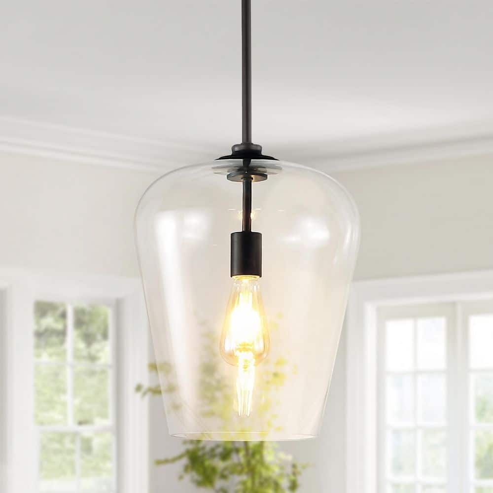 Hayes 11.25" Oil-Rubbed Bronze Industrial Farmhouse LED Pendant