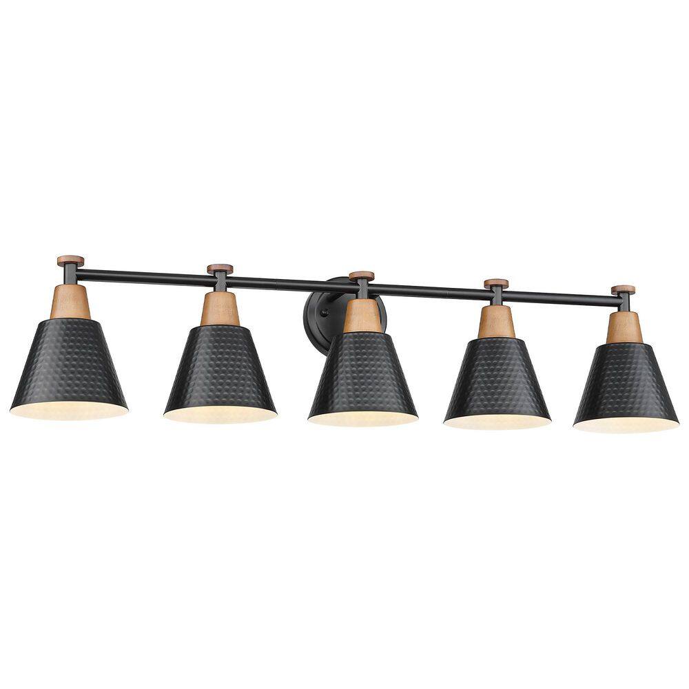 37.4 in. 5 Light Black-5 Light Vanity Light with Metal Shade price history on PriceWatchPro