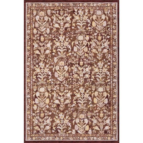 Norisse Traditional Brick 6 ft. x 9 ft. Outdoor Area Rug