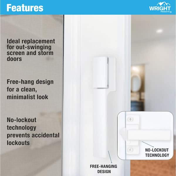 Wright Products Alto Free Hanging Push Button Latch White VF338WH
