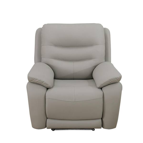 AndMakers 40 in. W Light Gray Faux Leather Power Recliner