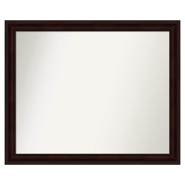 Amanti Art Coffee Bean Brown 45.25 in. x 37.25 in. Custom Non-Beveled Satin Recyled Polystyrene Framed Vanity Wall Mirror