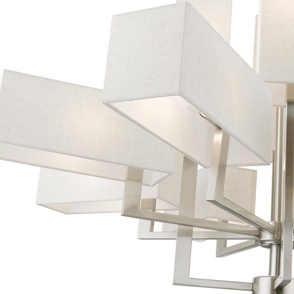 Elegant Brushed Nickel 12-Light Chandelier with Crystal Accents