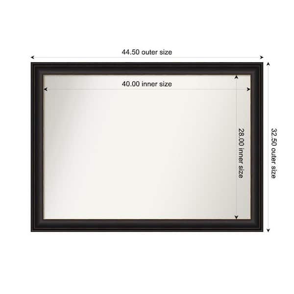 Amanti Art Trio Oil Rubbed Bronze 44.5 in. x 32.5 in. Custom Non-Beveled Recycled Polystyrene Framed Bathroom Vanity Wall Mirror