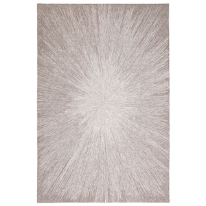 Micro-Loop Taupe 6 ft. x 9 ft. Gradient Solid Color Area Rug