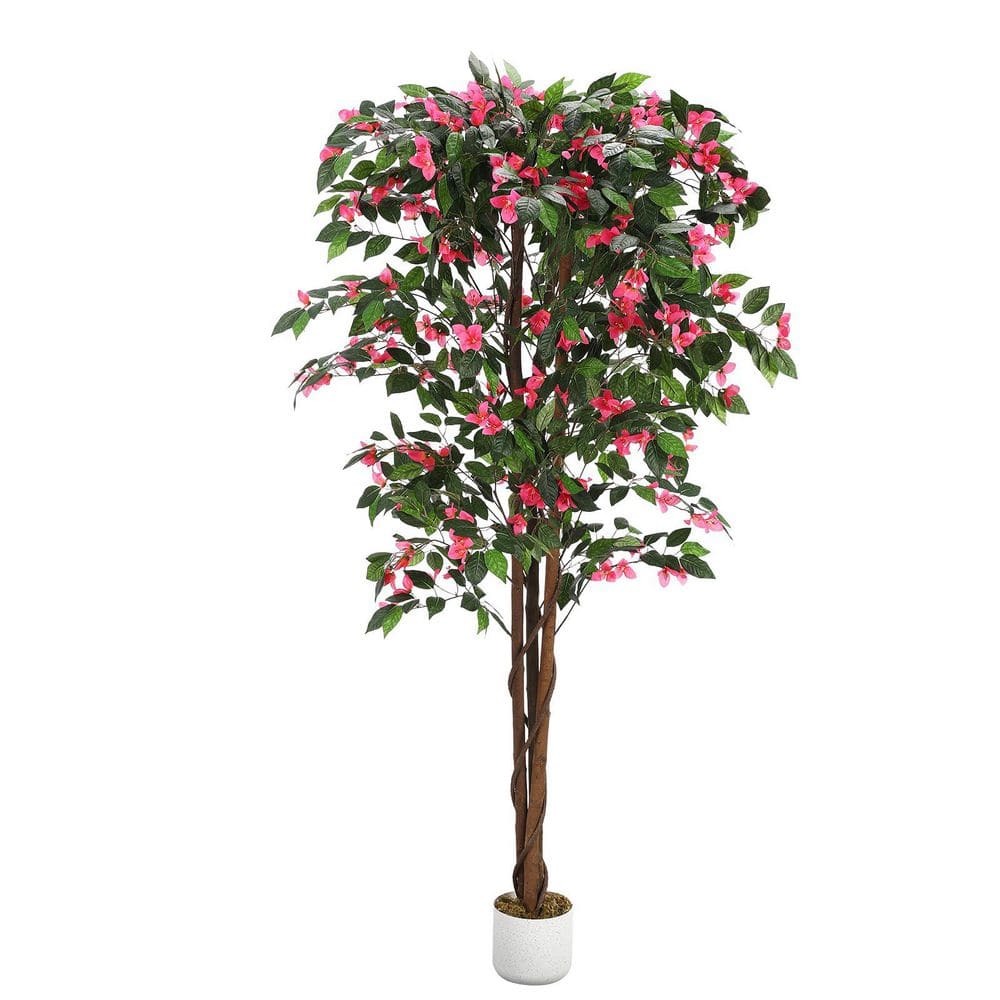 5.85 ft Artificial Bougainvillea Tree with Pink Flowers – Realistic Faux Plant in Pot, Full Bloom Design price history on PriceWatchPro