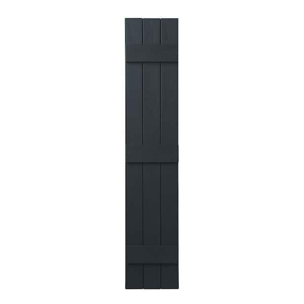 Ply Gem 11 in. x 59 in. Polypropylene Plastic 3-Board Closed Board and Batten Shutters Pair in Dark Spruce