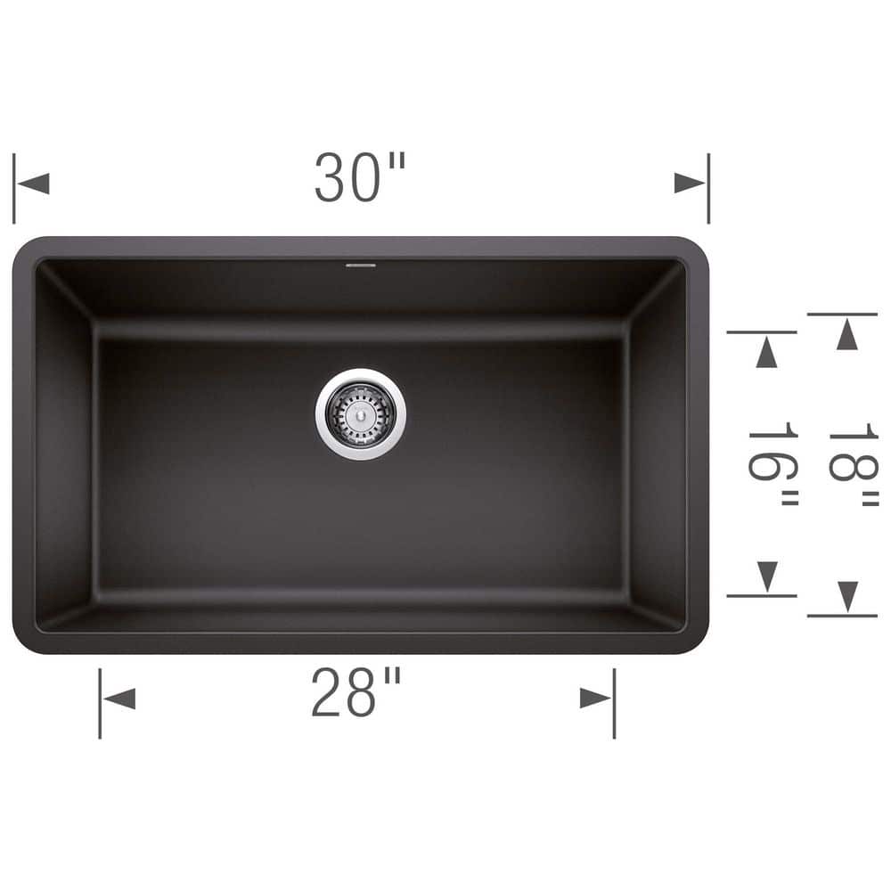 Anthracite Stone Single Bowl Undermount Kitchen Sink
