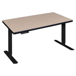 48 in. Rectangular Beige 1 Drawer Standing Desk with Adjustable Height Feature