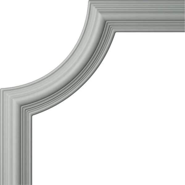 Ekena Millwork 17-3/4 in. x 3/4 in. x 17-3/4 in. Urethane Bedford Panel Moulding Corner (Matches Moulding PML02X01BE)