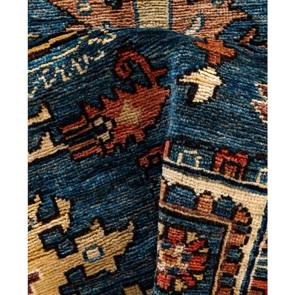 Serapi Light Blue 2 x 9 Tribal Wool Indoor Runner Rug