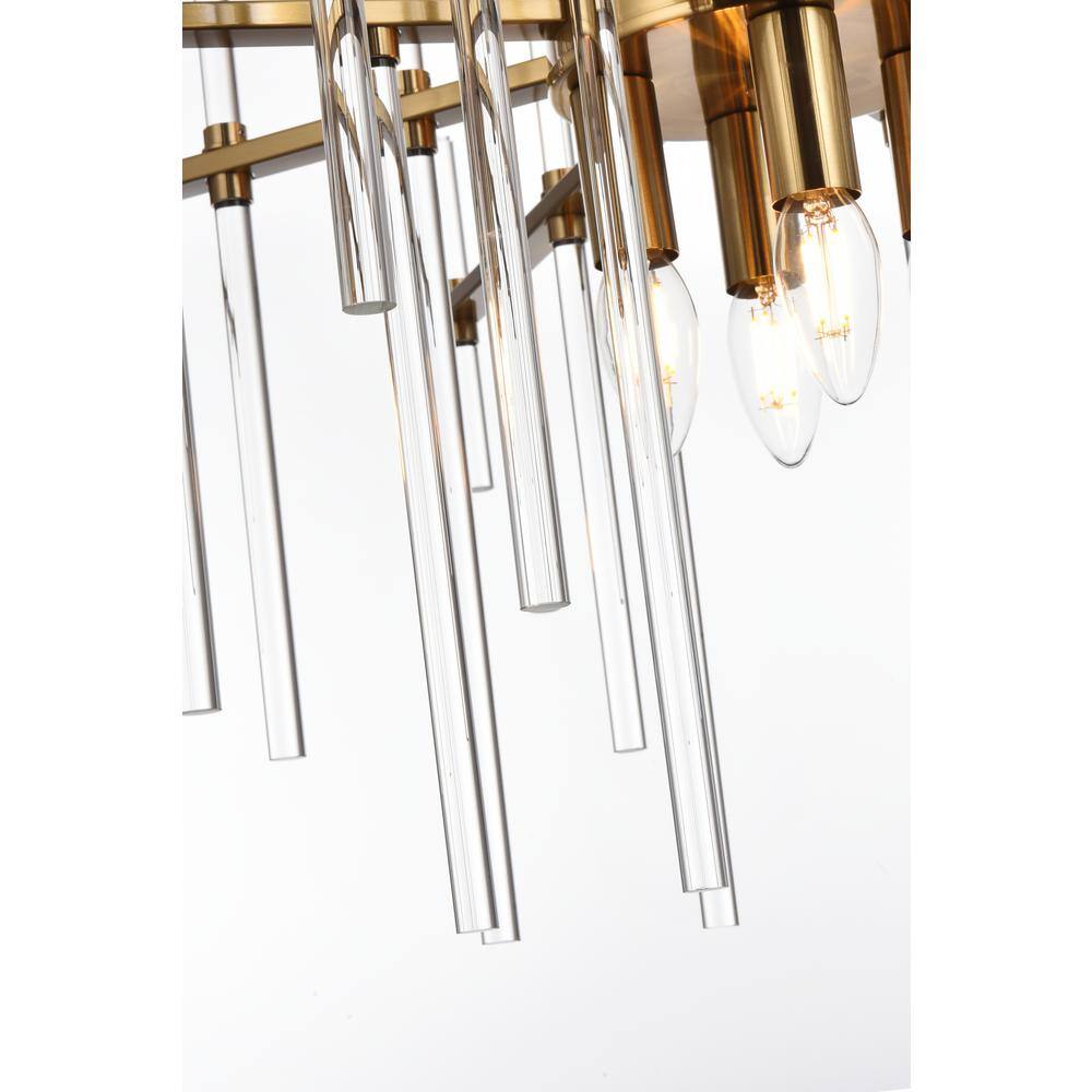 Gold Crystal Modern 8-Light Pendant with Iron and Glass