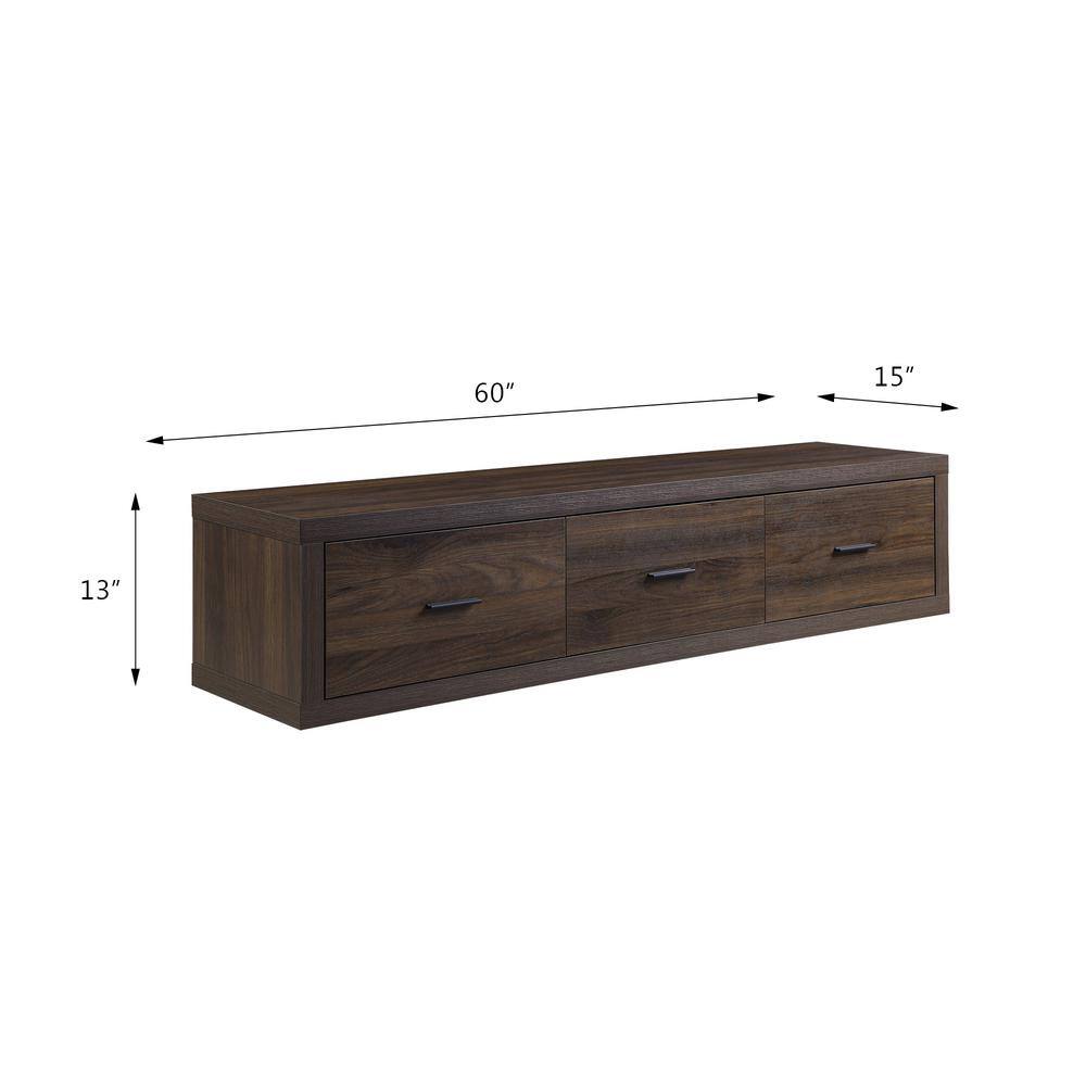 Harel 62'' Walnut Finish Media Console with Storage Cabinet