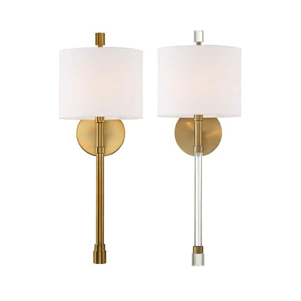 Crystorama Rachel 8 in. 1-Light Vibrant Gold Wall Sconce