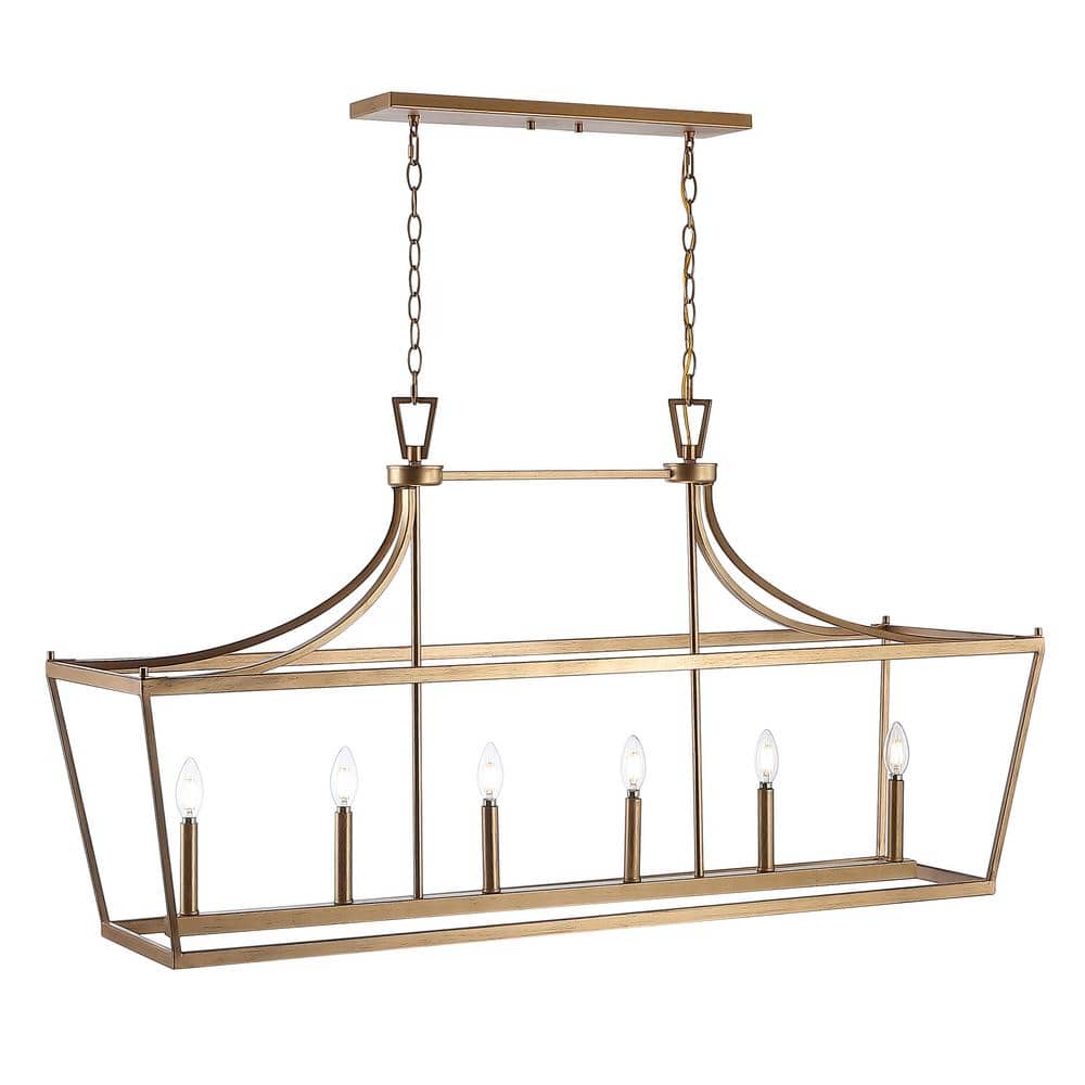 Aroris Gold 6-Light Contemporary Glass Pendant
