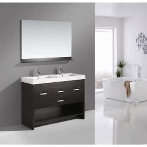 Citrus 48 in. W x 18 in. D Double Vanity in Espresso with Acrylic Vanity Top and Mirror in White
