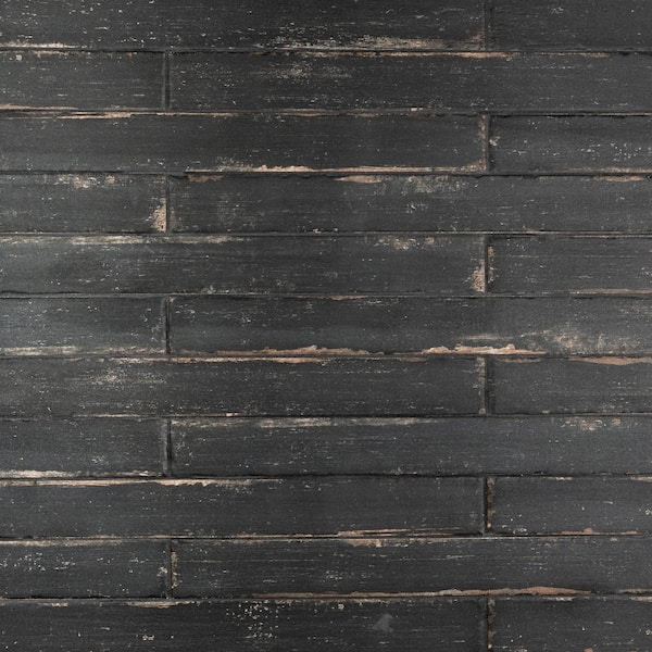 Merola Tile Retro Nero 2-3/4 in. x 23-1/2 in. Porcelain Floor and Wall Tile (11.52 sq. ft./Case)
