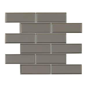 Champagne Bevel Subway 11.73 in. x 11.73 in. x 8mm Glass Mesh-Mounted Mosaic Tile (9.6 sq. ft. / case)