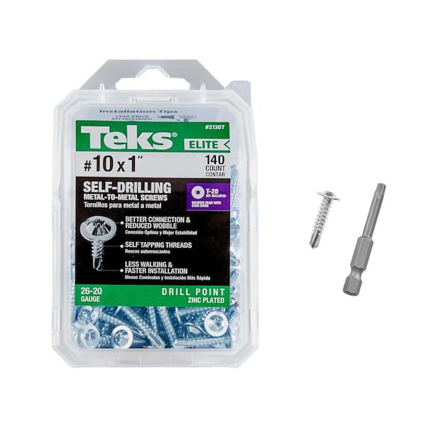 #10 x 1 in. Star Drive Round Head Self Tapping Drill Point Elite Metal to Metal Screws (140-Pack)