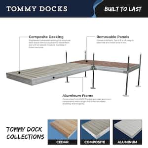 16 ft. L-Style with 8 ft. x 8 ft. Platform Section Aluminum Frame with Decking Complete Dock for Boat Dock Systems