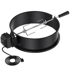 Electric Rotisserie Upgrade Chrome Plated Steel Rotisserie Ring Kit for Weber 18 in. Kettle Charcoal Grills