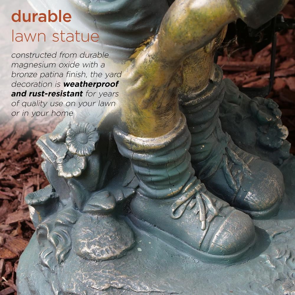 Whimsical Playfulness Antique Finish Children Garden Statue