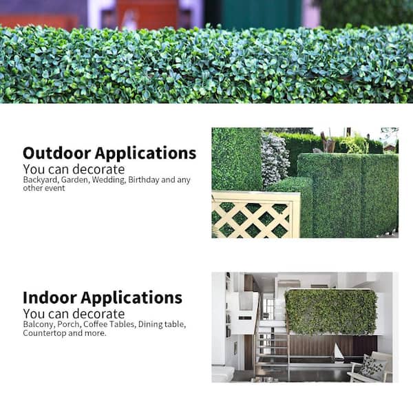 12 ARTIFICIAL IN OUTDOOR UV BOXWOOD MAT WALL PATIO HEDGE DECK GRASS FAKE FENCE 