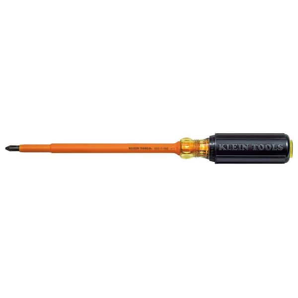 Klein Tools #2 Insulated Phillips Head Screwdriver with 7 in. Round Shank- Cushion Grip Handle