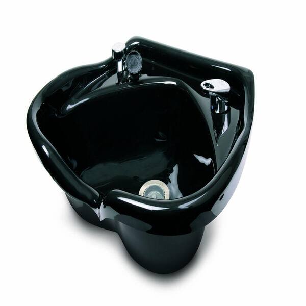 Belvedere Omega Wall-Mount Bathroom Sink with Fixtures and 403 Vacuum Breaker in Black