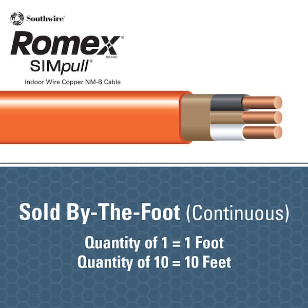 Southwire 50-ft 10/2 Romex SIMpull Solid Indoor Non-Metallic Wire  (By-the-roll) in the Non-Metallic Wire department at